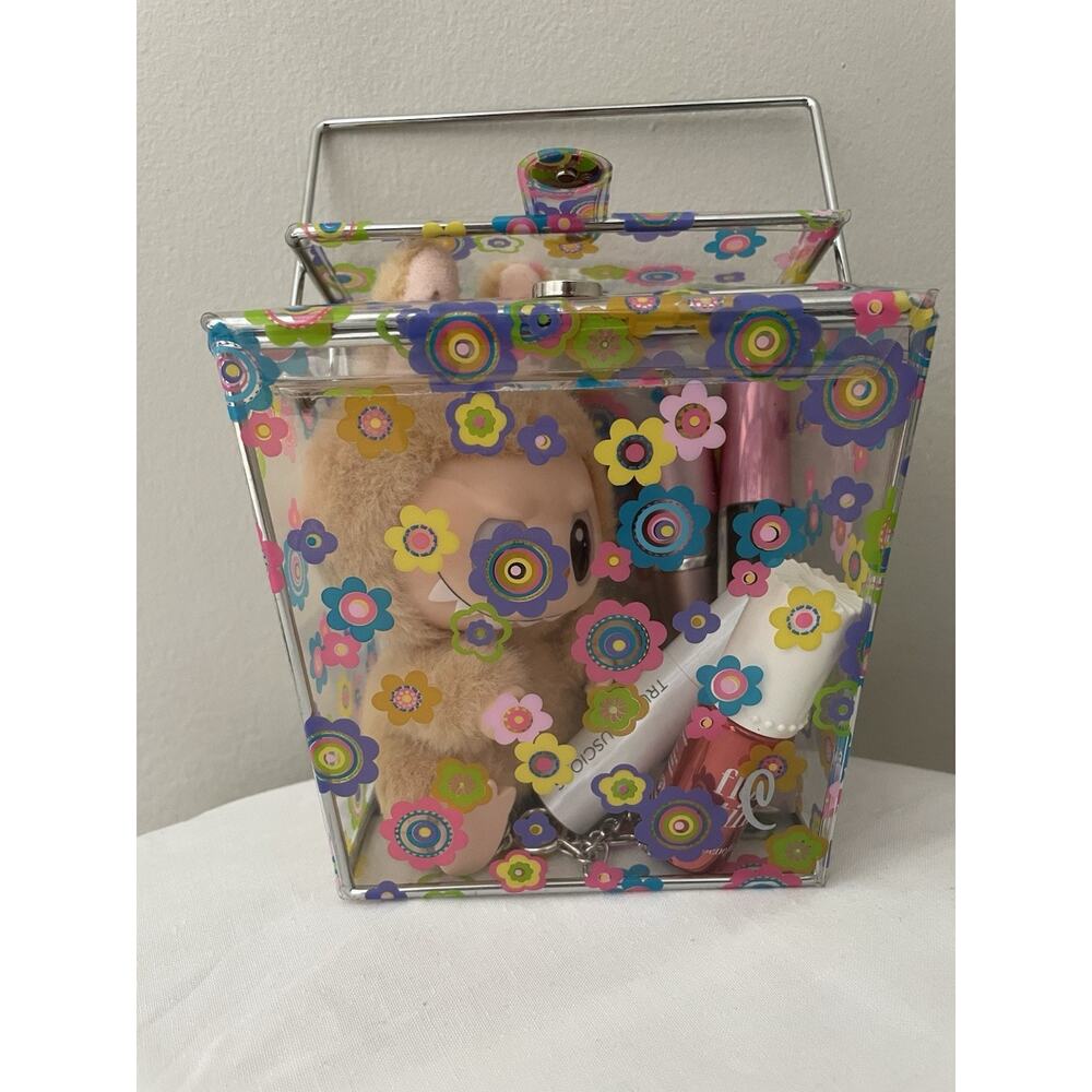 Caboodles Y2K Flower Power Takeout Box Purse Novelty Bag Acrylic Makeup Case - Picture 10 of 11